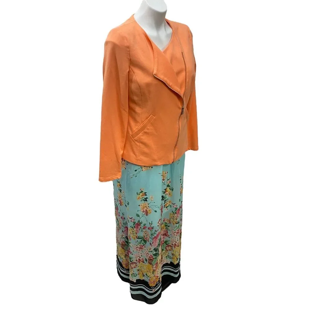 Socialite Maxi Dress Blazer Womens Medium Lot Strapless Floral Boho Coastal